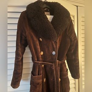 Amazing 70’s suede sheepskin warm long coat. Made in Argentina . Vintage .